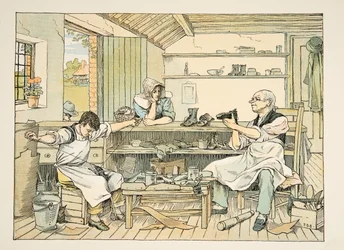 コブ職人』（『4人と20人の労働者』より）。1900年（カラーリトグラフ）