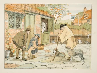 獣医』（『Four and Twenty Toilers』より）。1900年（カラーリトグラフ）
