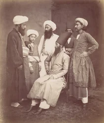 1870 年代の 6 人の東インド人男性。