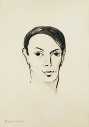 パブロ・ピカソの肖像；パブロ・ピカソの肖像 1902-1905年頃 （水彩、筆、墨、鉛筆、紙）