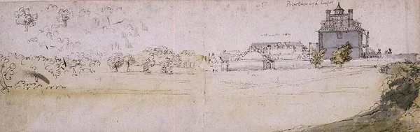 ピーターボロー・ハウスとウェストミンスター・アビー（水彩画）