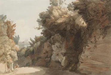 Arco Scuro の近くの眺め、Villa Medici、ローマ、1785 の方を向いています。