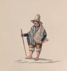 ペルー人の男性（ペルーの衣装を描いたデッサン群より）1848年頃