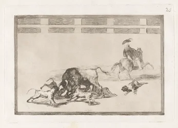 Echan perros al toro (They Loose Dogs on the Bull), Plate 25 from La tauromaquia