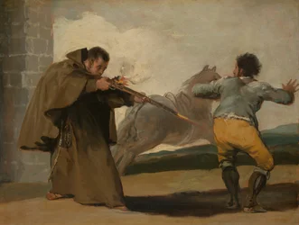 修道士ペドロは、彼の馬が走り去るときにエル・マラガートを撃ちます, c. 1806年。