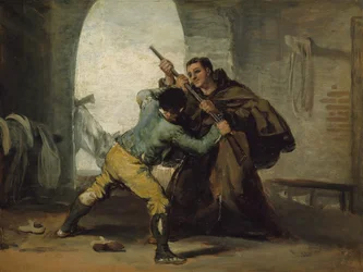 エル マラガートから銃を奪う修道士ピーター、c. 1806年。