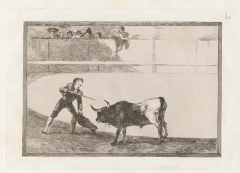 ペドロ・ロメロ殺害？ 立っている雄牛 (Pedro Romero Killing the Halted Bull), Plate 30 from La tauromaquia