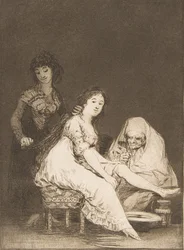 「Los Caprichos」のプレート 31: 彼女は彼女のために祈る Pray for her., 1799.