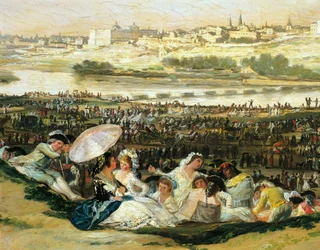 フランシスコ・デ・ゴヤ（1746-1828）作「サン・イシドロの牧草地」、詳細