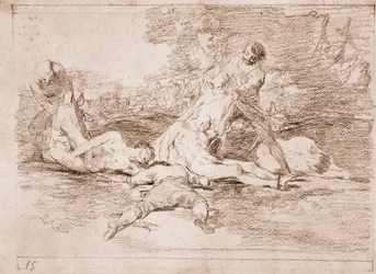 The Disasters of War : They take advantage of (preparation drawing)