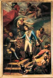 スペインのカルロス 4 世 (1748-1819) がマヌエル ゴドイ (1767-1851) を海軍大将に任命