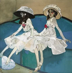 Deux soeurs - 二人の姉妹 - グザヴィエ・ゴーズ (1876-1915) 作、c. 1910 - キャンバスに油彩 - カタルーニャ国立美術館、バルセロナ