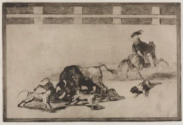 闘牛：彼らは雄牛に犬を緩めます、1876。