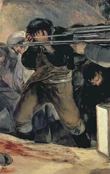 1808年5月3日、マドリードの擁護者の処刑1814年の油彩507のキャンバスの詳細