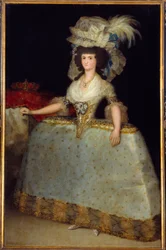 チャールズ4世の妻、スペイン王妃マリー・ルイーズ（1751-1819）の肖像 フランシスコ・デ・ゴヤ（1746-1828）の絵画 1828年 マドリッド、プラド美術館 - チャールズ4世の妻、スペイン王妃マリー・ルイーズ（1751-1819）の全身の肖像。フランシスコ・デ・ゴヤの作品