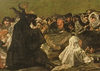 魔女たちの安息日、または大いなる雄山羊（黒い絵画の一つ）、1821-23年頃（38640の部分）