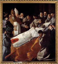 聖ボナヴァンチュール（1221-1274）の遺体の展示 フランシスコ・デ・ズルバラン（1598-1664）の絵画 17世紀 日2,5x2,25 m