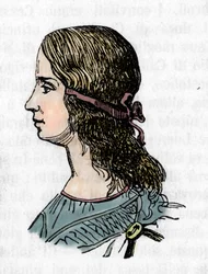 Retrato de Lucrece Borgia (Lucrezia) (1480-1519) Gravura de “” Os mistérios do Vaticano ”” de Franco Mistrali 1866