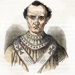 フランコ ミストラーリの「バチカンの秘儀」から描かれた教皇ヨハネス X センチ (860-929) (教皇ヨハネス X) の肖像