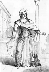 1598年に父フランチェスコ・チェンチ殺害の罪で告発された若いローマ女性ベアトリーチェ・チェンチの肖像（1577-1599年）（1598年に父であるフランチェスコ・チェンチ伯爵を殺害した若いローマ貴族女性ベアトリーチェ・チェンチの肖像）。『I misteri del va』より版画