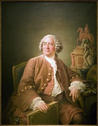 Edme Bouchardon (1698-1762) の肖像、フランスの彫刻家、Francois Hubert Drouais (1727-1775) によるキャンバスに油絵。 写真、KIM Youngtae、パリ、Musee Carnavalet。
