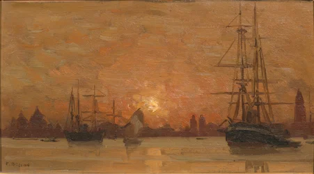 ヴェネツィア、サン・マルコ寺院の背後で沈む夕日