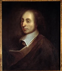フランソワ・ケスネル（1637-99）による「ブレーズ・パスカル（1623-1662）の肖像」（h s/t 0.70 x 0.56） 。