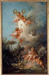 愛の標的」 絵画 フランソワ・ブーシェ（1703-1770） 1758年 日2,58×1,67 m パリ