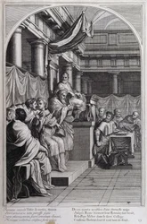 1660年、パリで制作された「シャルトル騎士団の創設者、聖ブルーノの生涯」からの挿絵。Eustache Le Sueurの絵画とFran Sois Chauveauのエングレービングによる ©UIG/Leemage