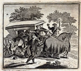 治療と死。ジャン・ド・ラ・フォンテーヌ（1621-95）の寓話。挿絵はフランソワ・ショーボー（1613-1676）。1728年の版。