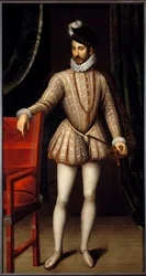 フランス国王シャルル9世（1550-1574）の足元の肖像。フランソワ・クルエ（1515-1572）の作品