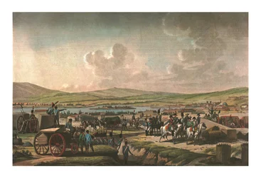 1807年5月9日、元帥ルフェーブルが率いるダンツィヒで包囲工事を訪れたナポレオン