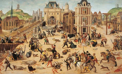 聖バーソロミューの日の虐殺、1572〜84年頃（パネルに油彩）