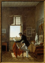ヴィラ・メディシスのフランソワ・エドゥアール・ピコ(1786-1868)の工房。ジャン・アラウ・ディット・ル・ロマン（1786-1864）の絵画