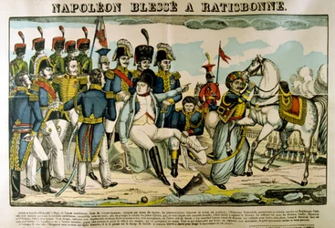 1809年4月、ラティスボンでナポレオンが負傷、c1835