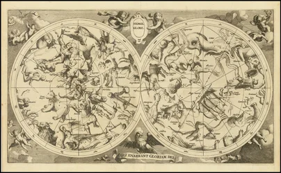 1720年の天球図 - Hemel Globe.コエリ・エナラント・グロリアム・デイ