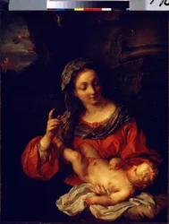 「聖母子」（聖母子） フランソワ・ル・モワーヌ作（1688-1737） 1730年 エルミタージュ美術館 サンクトペテルブルク