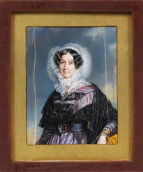 アデレード・ドルレアン（1777-1847）の肖像（ウジェニー・アデレード・ルイーズ・ドルレアン王女、アデレード夫人、シャルトルのマドモアゼルとして知られる） - フランソワ・ムレ（1800-1887）作 - 厚紙に水彩、グワッシュ