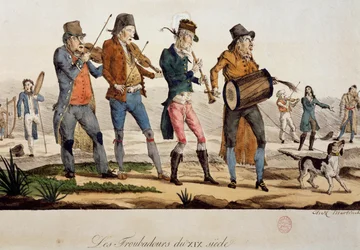 フランソワ・ニコラ・マルティネ（1739-1796年以降）の「トゥルバドゥール」（版画）、フランス