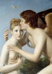 プシュケと愛の詳細。フランソワ・ジェラール（1770-1837）の絵画 1798年 日1,86x1,32 m