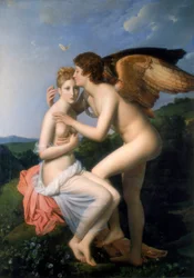 キューピッドの最初のキスを受け取ったプシュケ、1798年