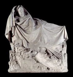 不死への目覚めを迎える皇帝ナポレオン1世（1769-1821）。フランソワ・リュード（1784-1855）による石膏彫刻、1842年、パリ、オルセー美術館