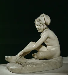 亀と戯れるナポリの漁師の少年（彫刻）