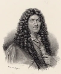作曲家ジャン＝バティスト・リュリの肖像（1632～1687年）。