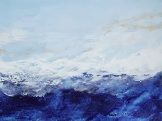 深い青い海の波