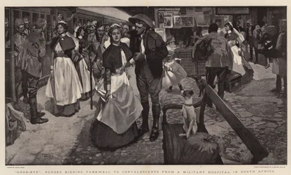 さようなら、看護師が南アフリカの軍事病院からの回復期患者に別れを告げる