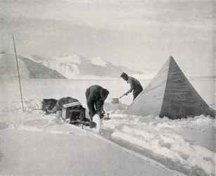 1913年12月、1913年12月の新雪オフポイント失望での重いそり