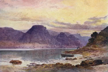 ニュージーランドオカフモコ湾、ワンガロア（カラーリトグラフ）