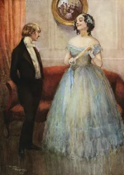 長女ミス・ラーキンス（カラーリトグラフ）