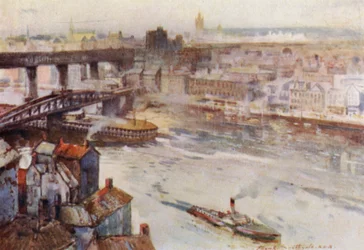 Newcastle-on-Tyne（カラーリトグラフ